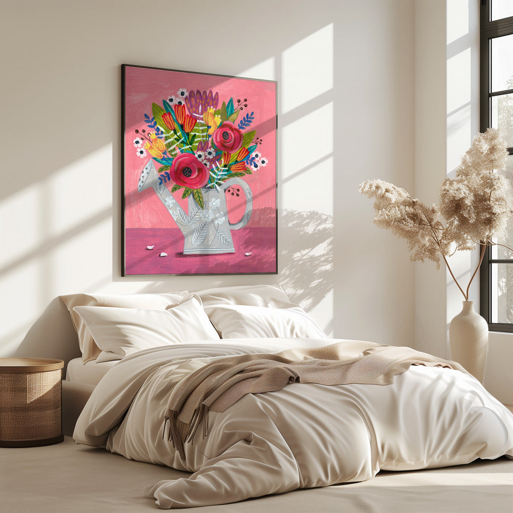 Gießkanne mit Blumen | Poster