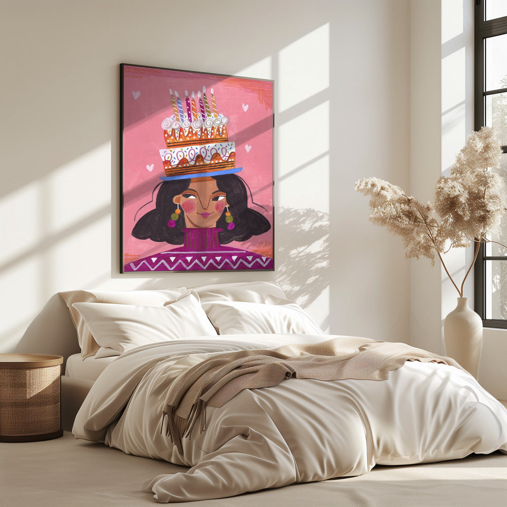 Frau mit Kuchen | Poster