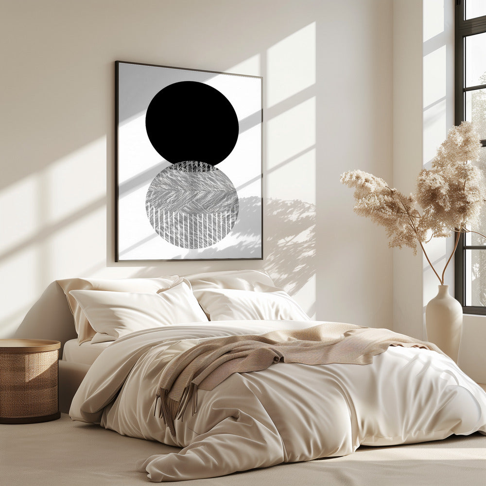 Black Grey Dots Bauhaus No2 | Poster