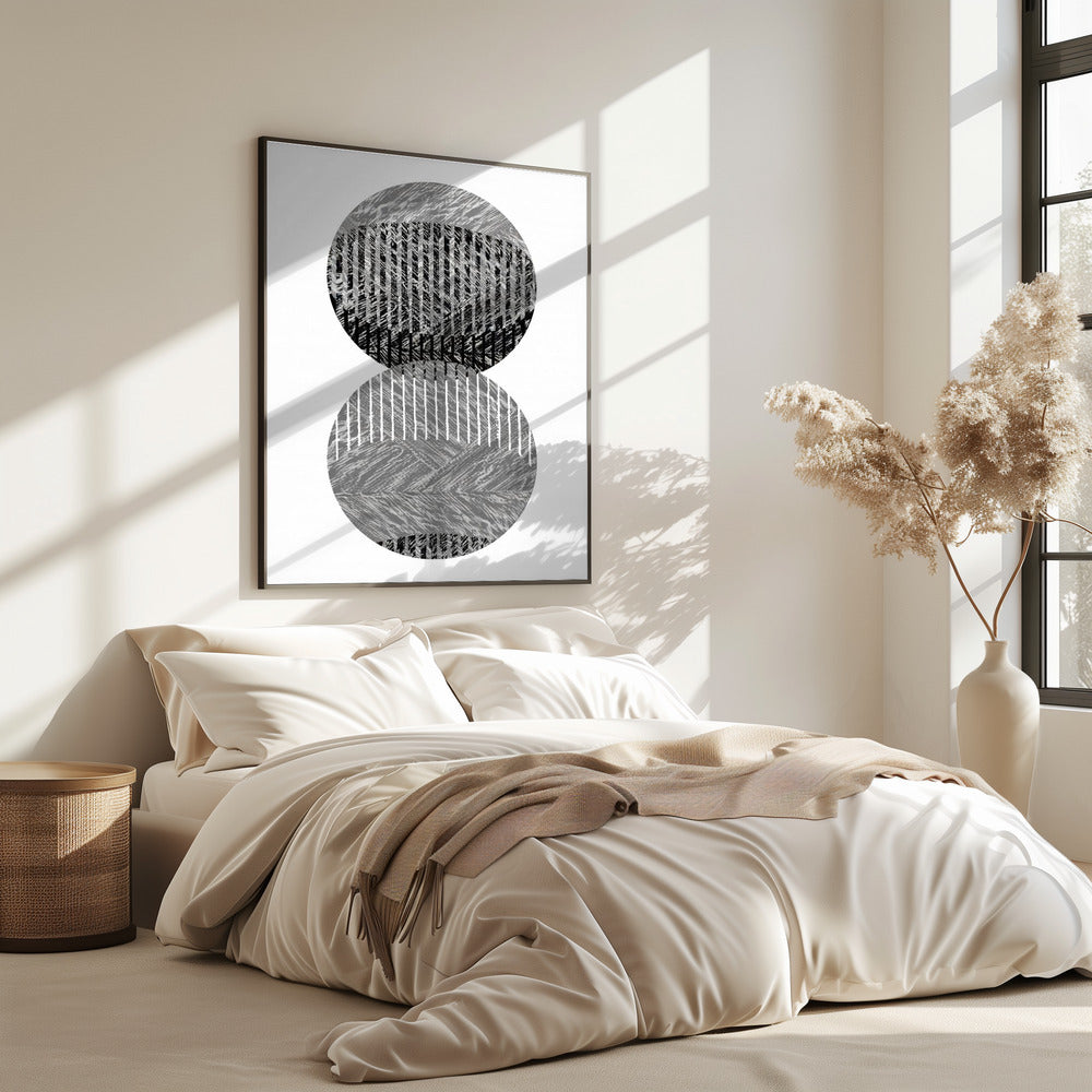 Black Grey Dots Bauhaus No3 | Poster