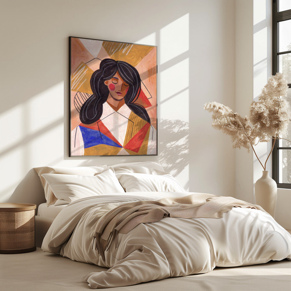 Frau in Gedanken | Poster