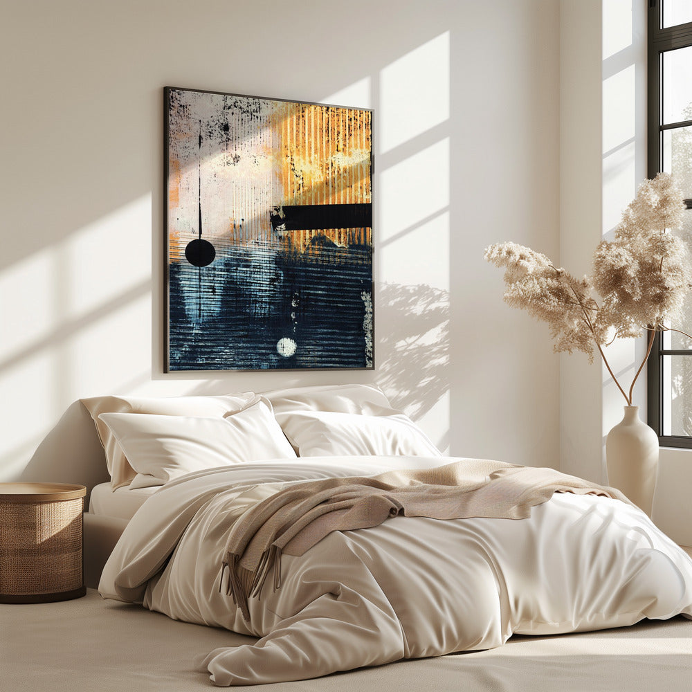 Abstraktes Kunstwerk mit geometrischer Komposition | Poster