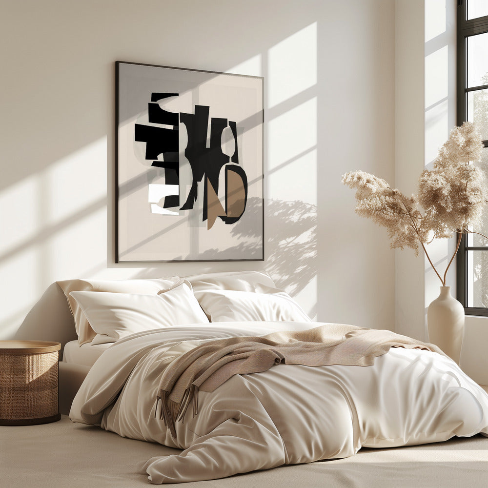 Black and White and Brown Relief 2 | Poster