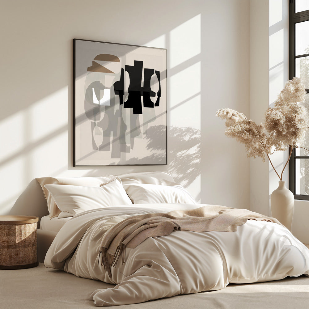 Black and White and Brown Relief 1 | Poster