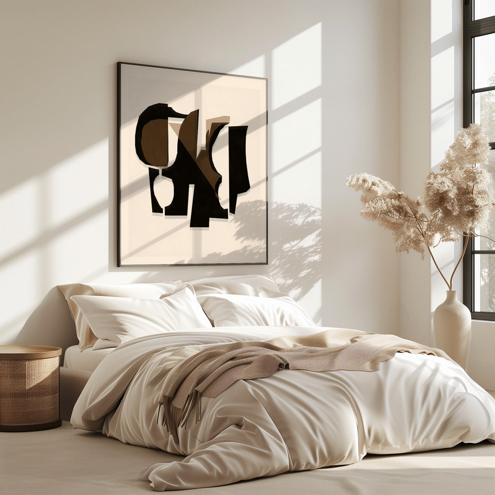 Black and White and Brown Relief 3 | Poster