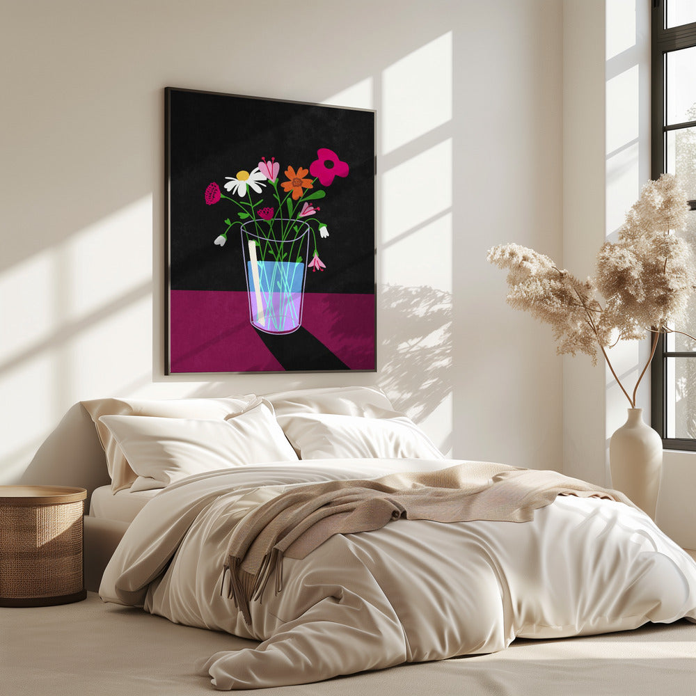 Blumen leuchten im Dunkeln | Poster