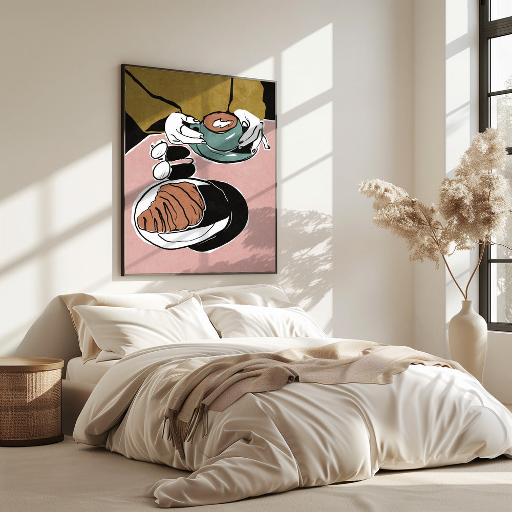 Croissant und Milchkaffee | Poster