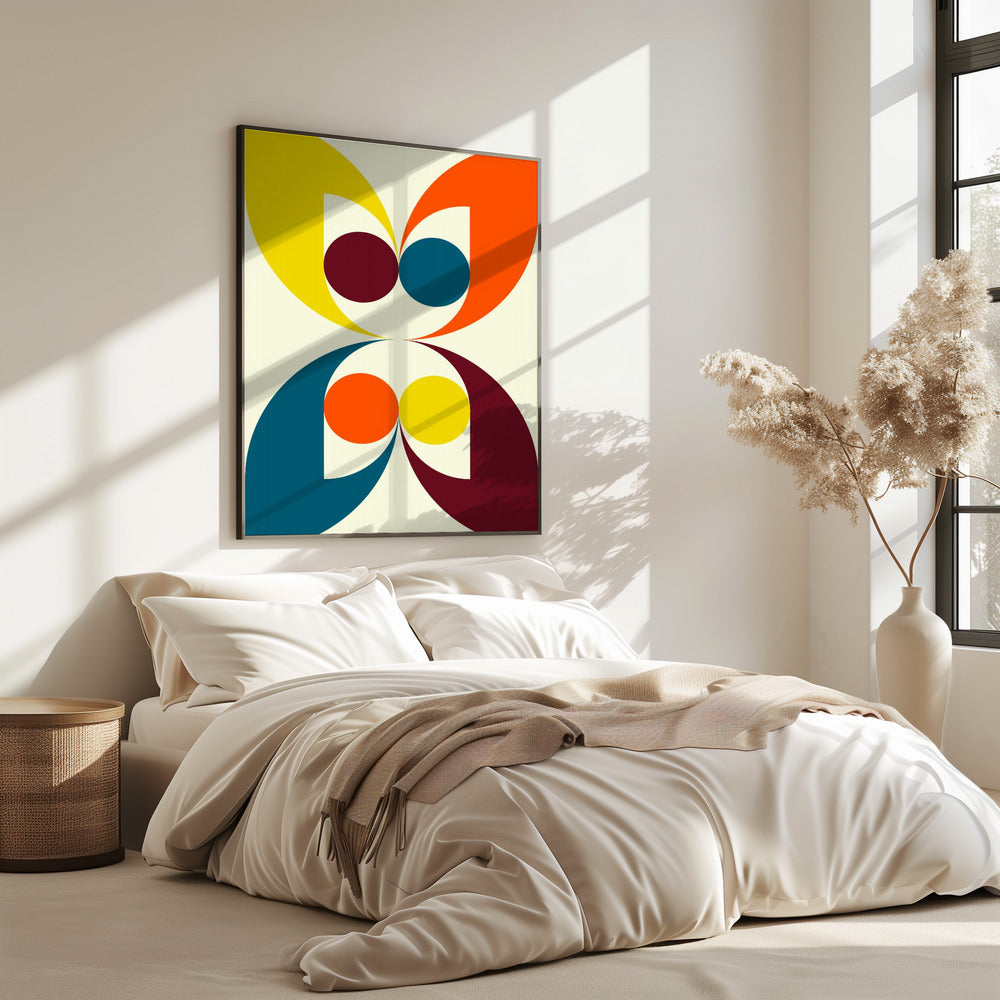 Bunte symmetrische Formen und Kreise | Poster