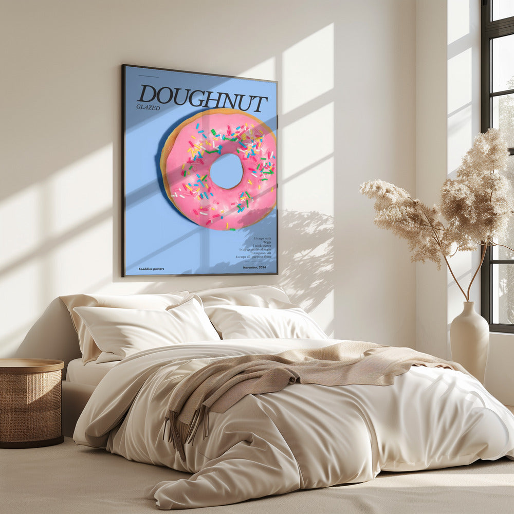 Donut mit rosa Glasur | Poster