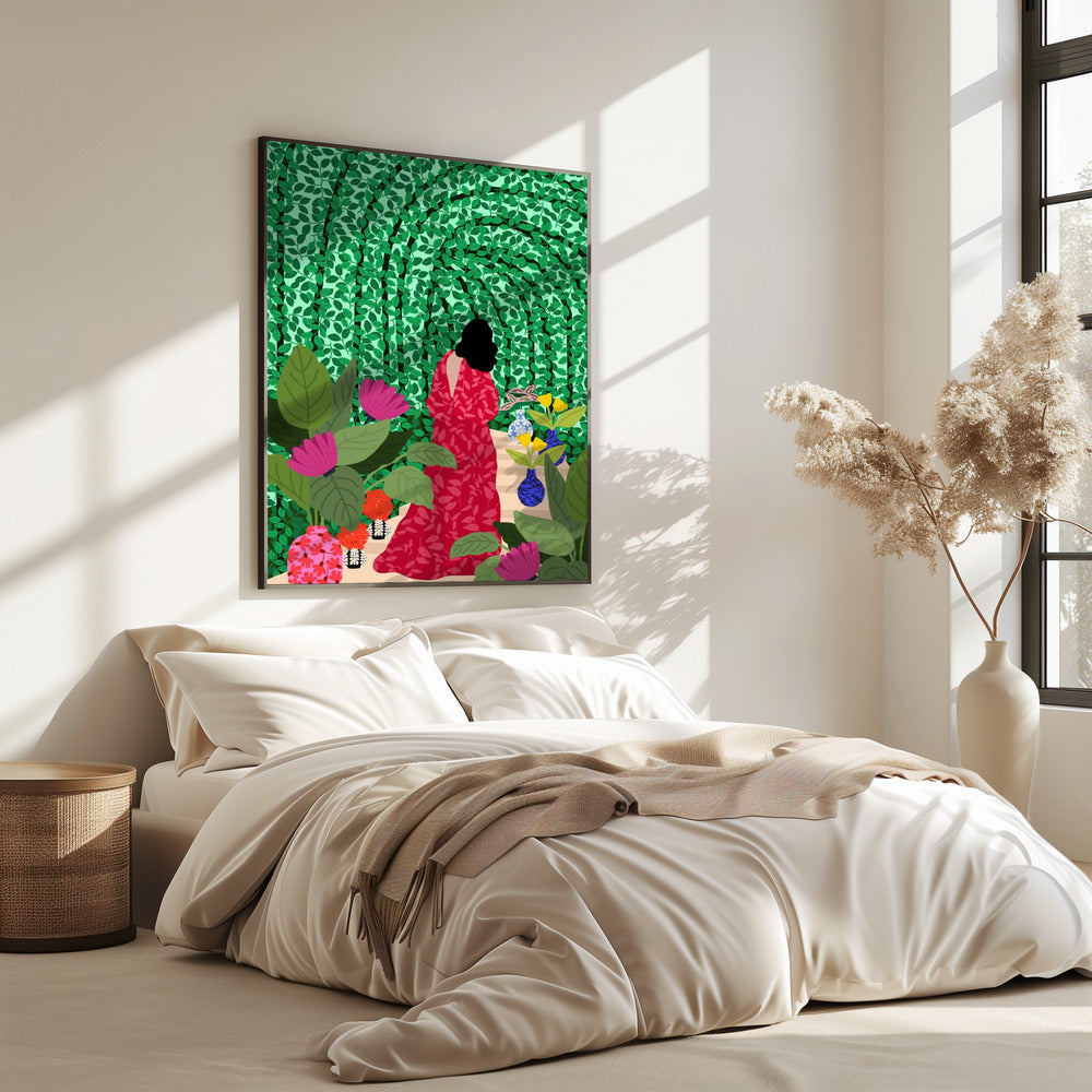 Mädchen in ihrem Garten | Poster