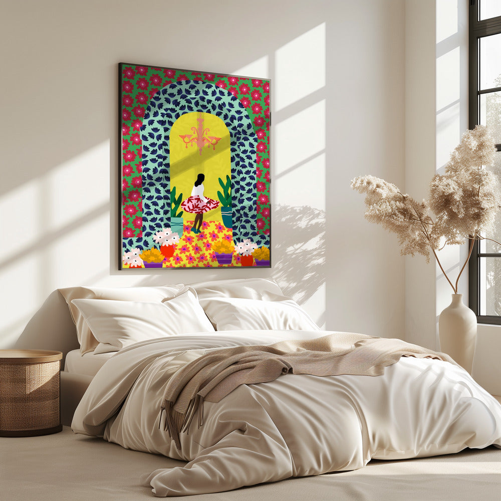 Florales Portalmädchen | Poster