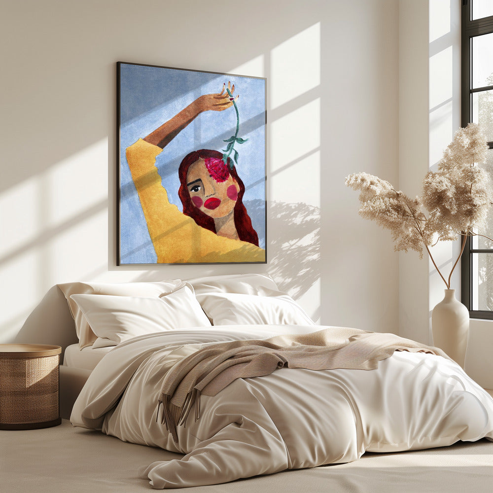 Magda with flower | Poster