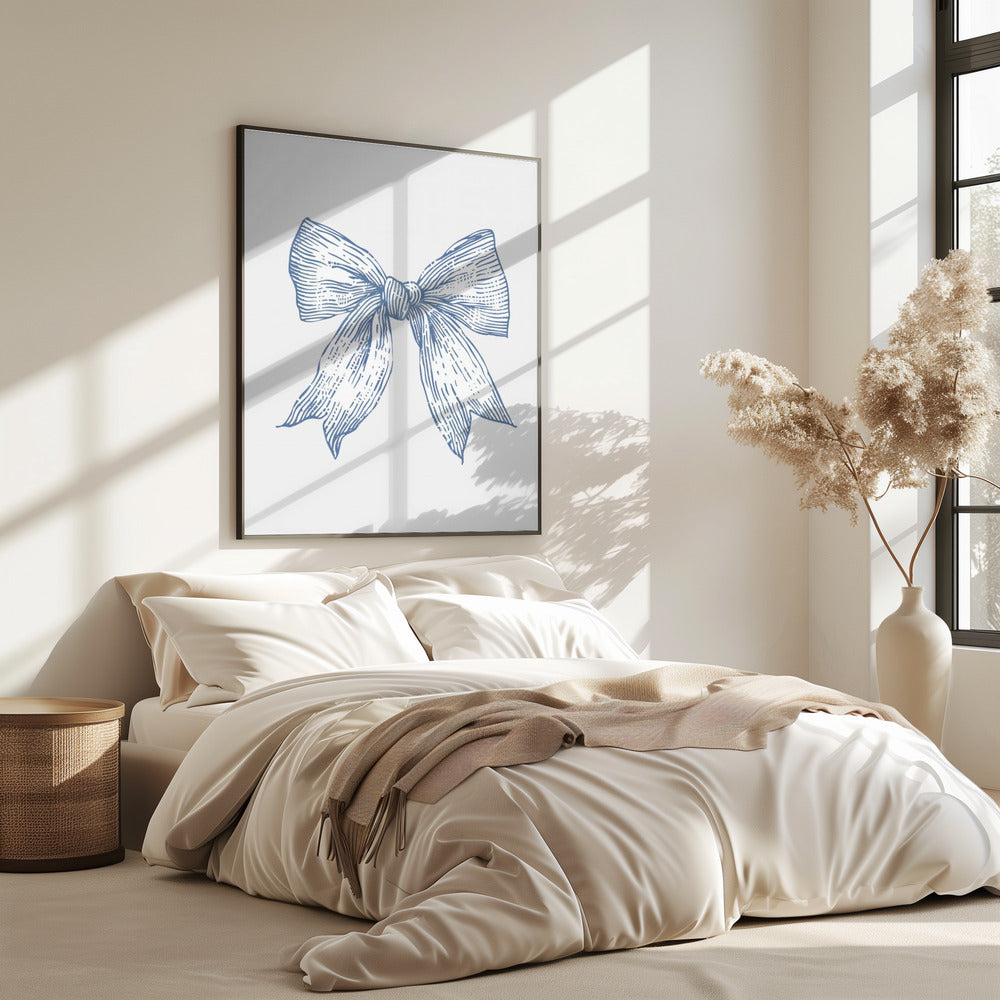 Nautical Pale Blue Bow | Poster