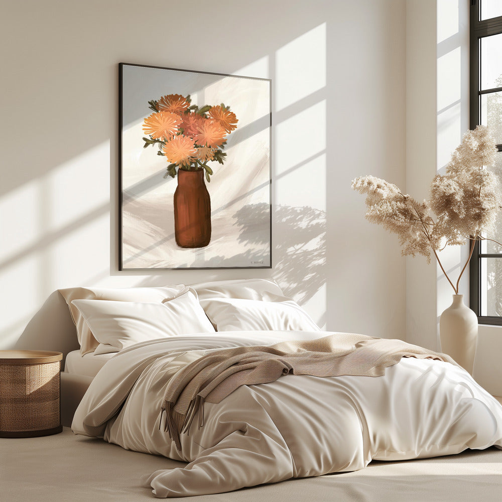 Vase of Flowers in Peach | Poster