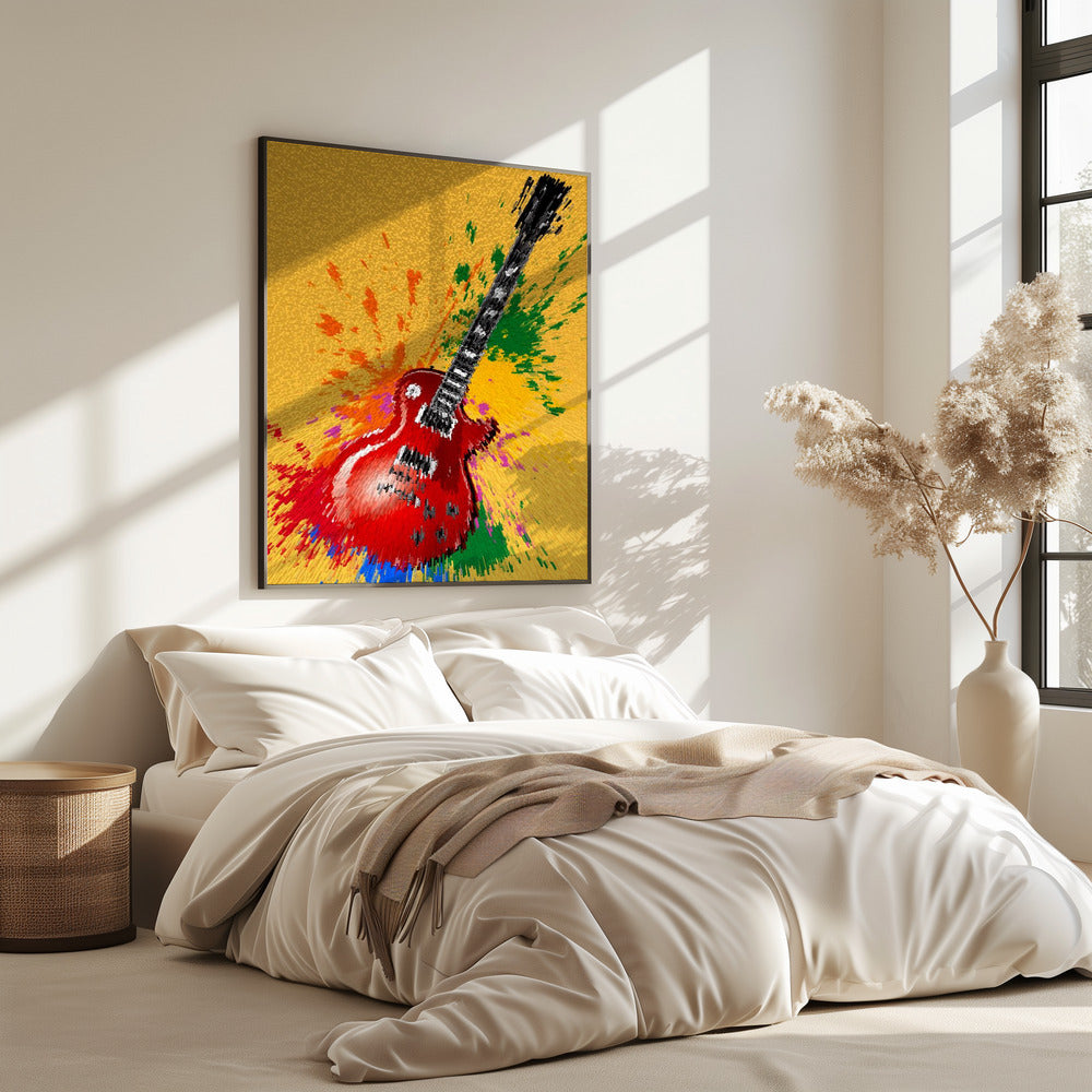 Electric Guitar Pop Art Exploding | Poster