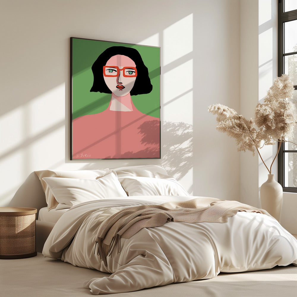 Dame mit roter Brille | Poster