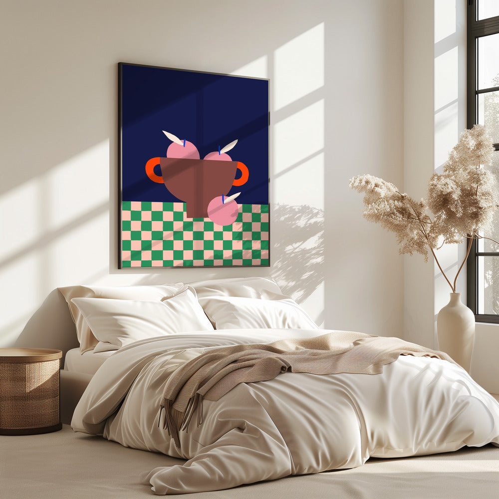 Obstschale mit rosa Äpfeln | Poster