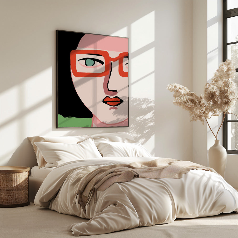Dame mit roter Brille | Poster