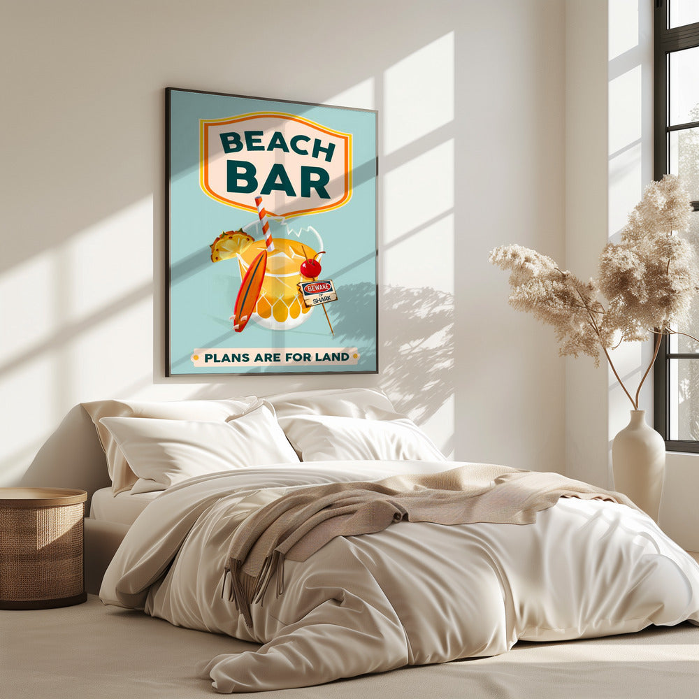 Beach Bar Summer Tropical Cocktail Bar Art | Poster