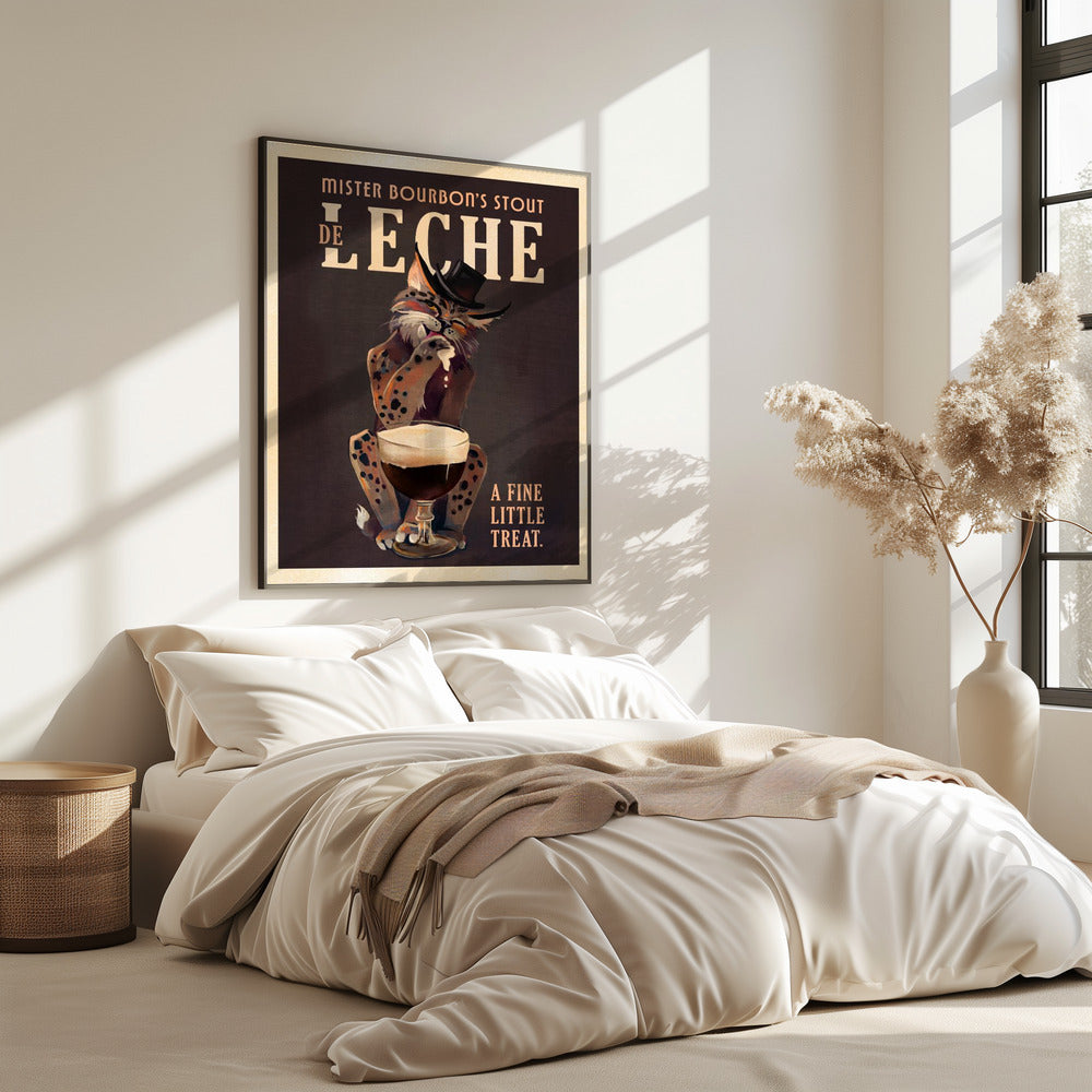 Bourbon De Leche Guinness Stil Katze Kunst | Poster