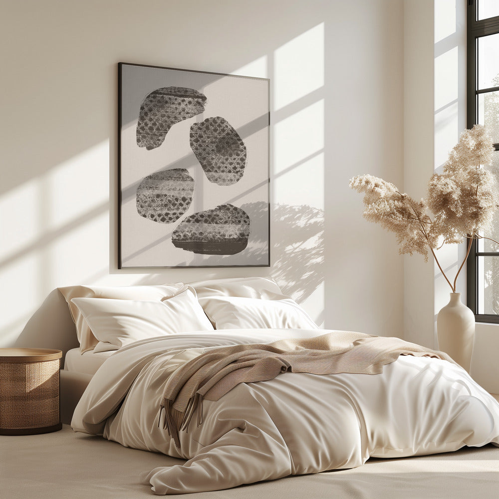 Stonescape – Abstract Organic Shapes in Taupe and Brown | Poster