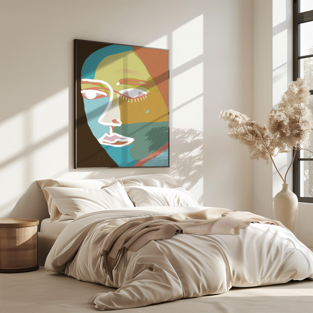 Abstraktes Liniengesicht | Poster