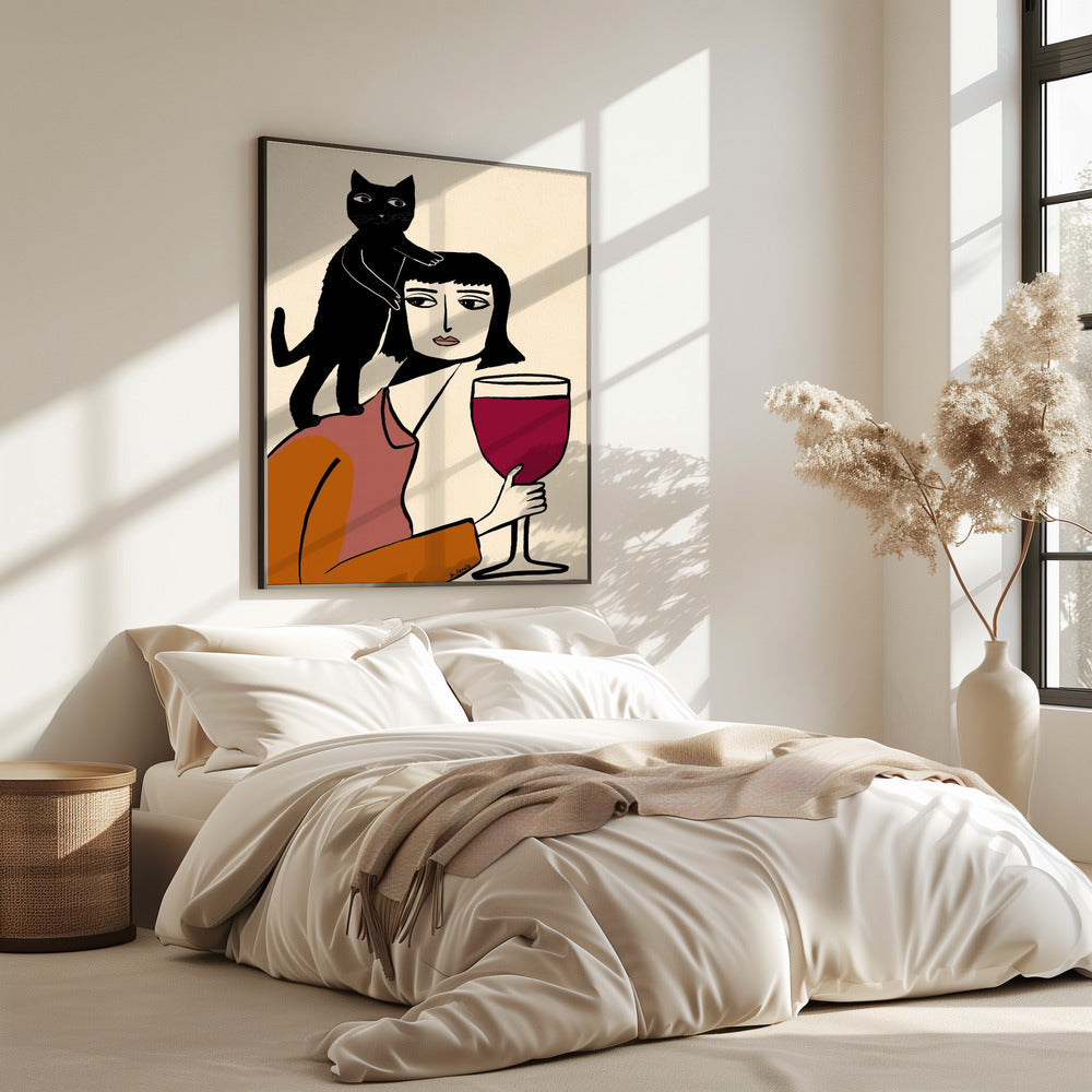 Wein- und Katzenliebhaber | Poster