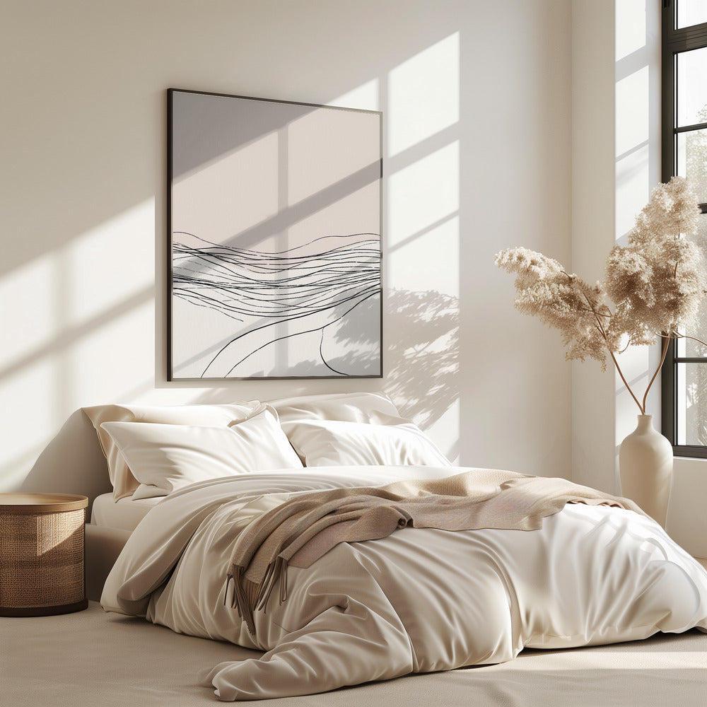 Calm serene line art nordic decor | Poster