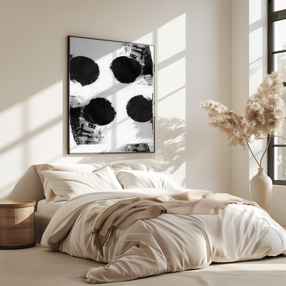 Abstrakte Punkte in Schwarz und Weiß 7 | Poster