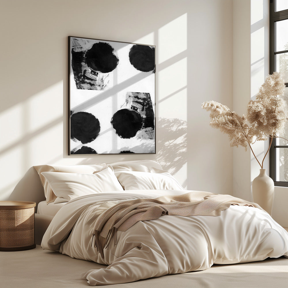 Abstrakte Punkte in Schwarz und Weiß 8 | Poster