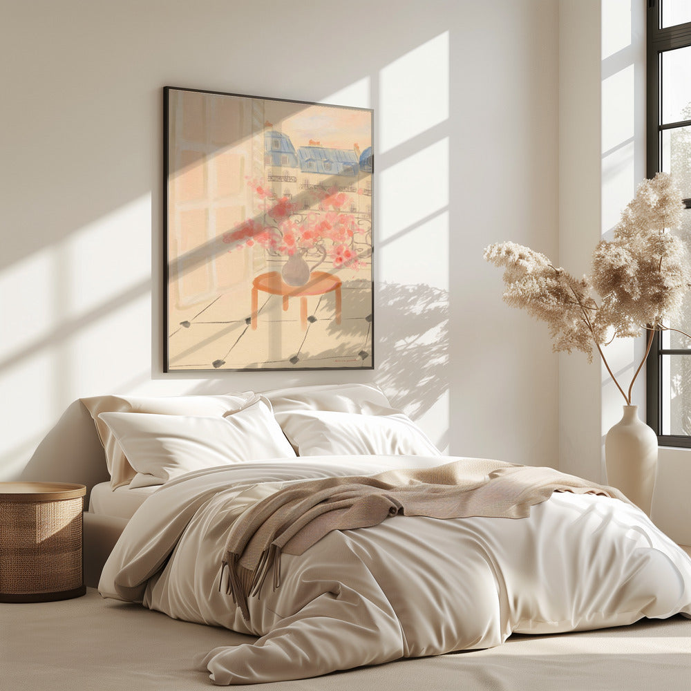 Kirschblüten in einer Pariser Wohnung | Poster