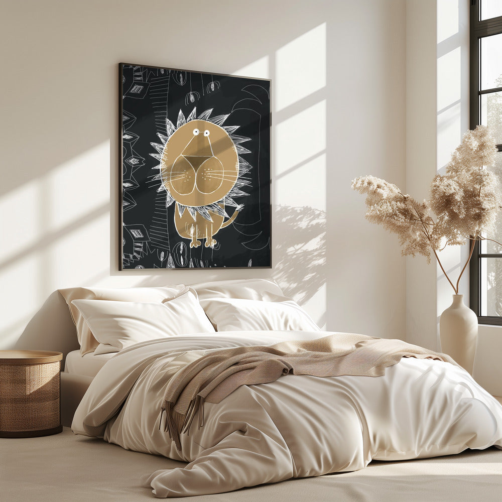 Süßer Löwe mit Dschungel-Doodle von der Künstlerin Carla Daly | Poster
