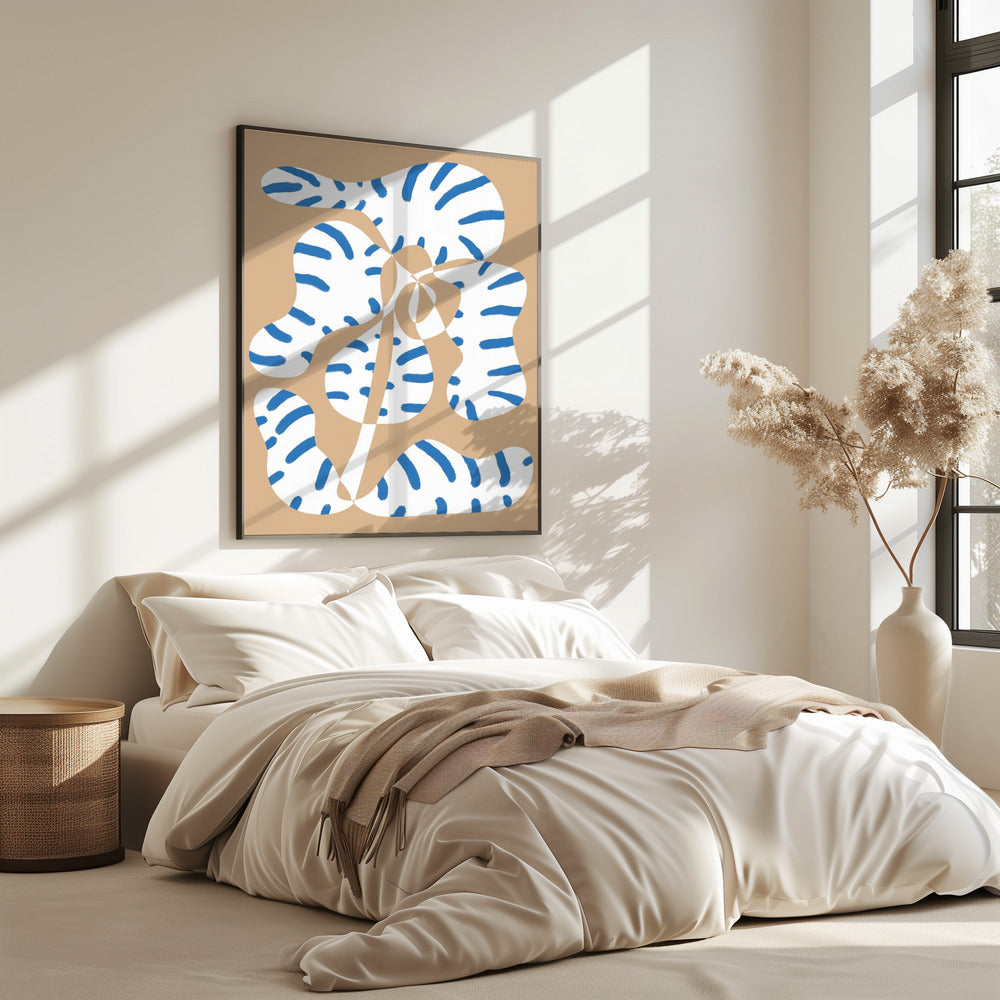Abstrakte Formen Blumentiger Druck | Poster