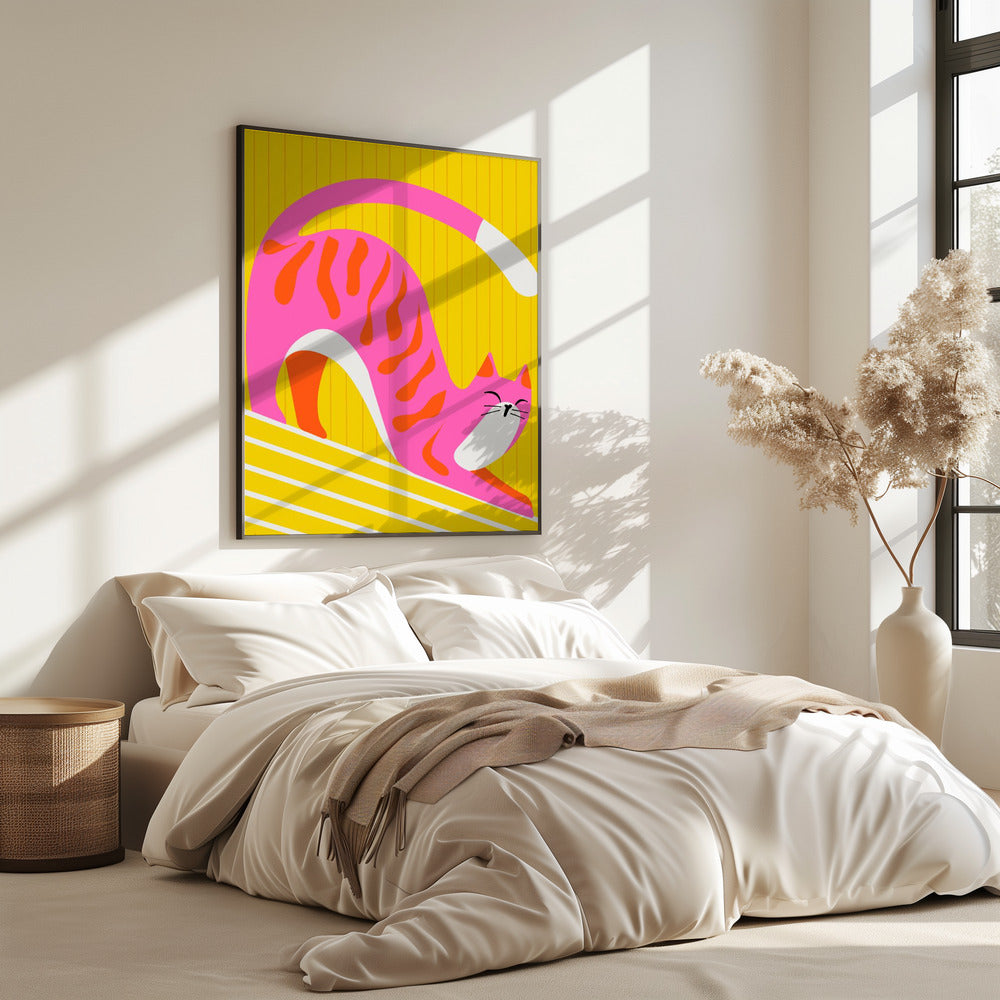 Snoozing Whiskers, Bright Adorable Cat | Poster