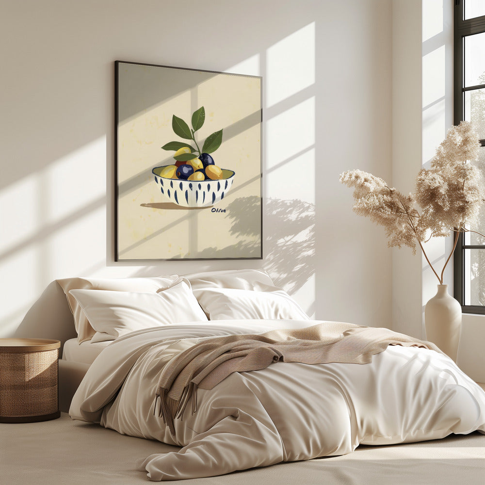 Schale mit Oliven | Poster