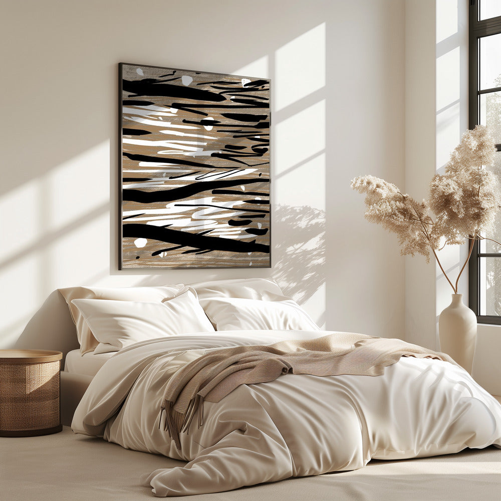 Black And White Brushstrokes | Poster
