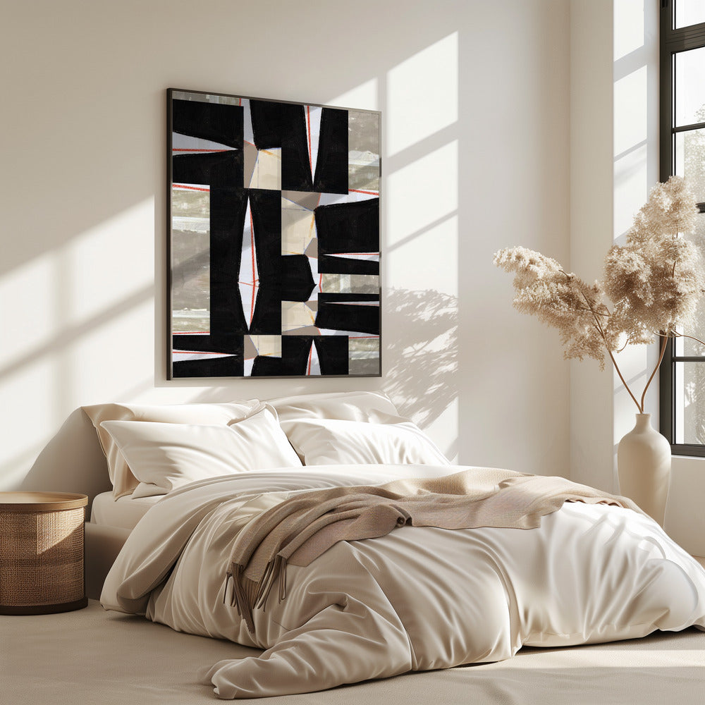 Abstract Black Jigsaw 2 | Poster