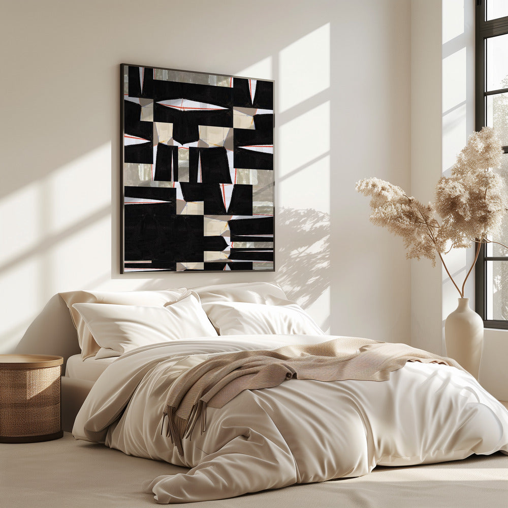 Abstract Black Jigsaw 3 | Poster