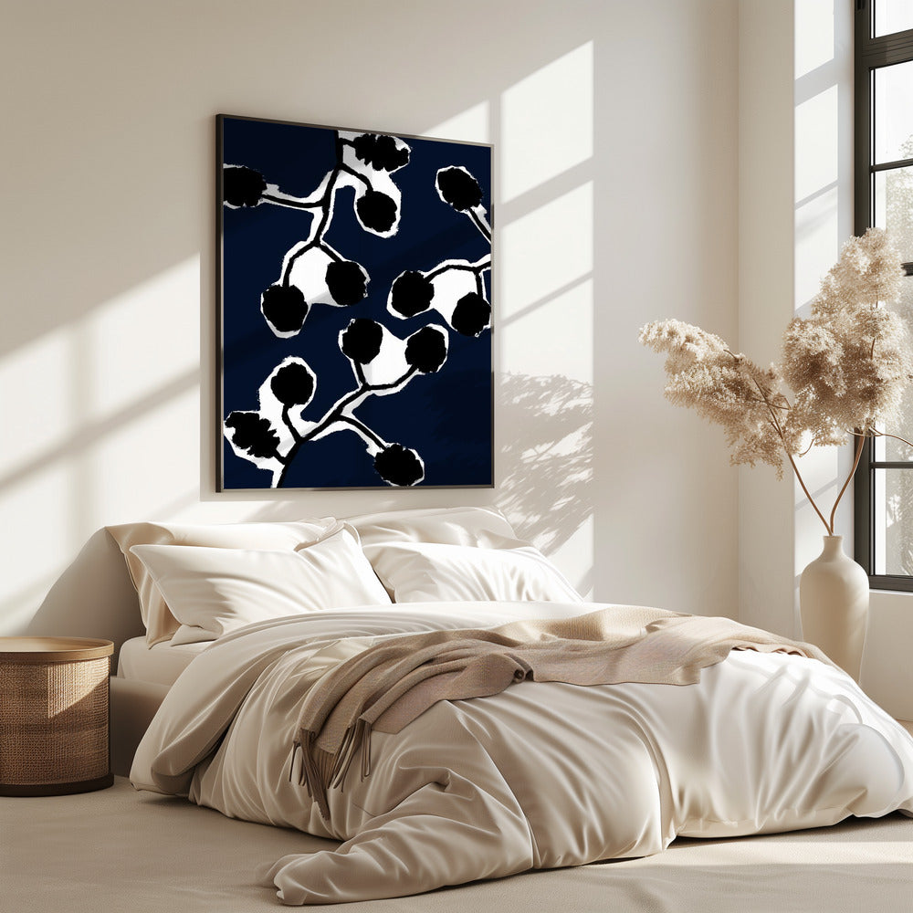 Schwarze Blumensilhouette 2 | Poster