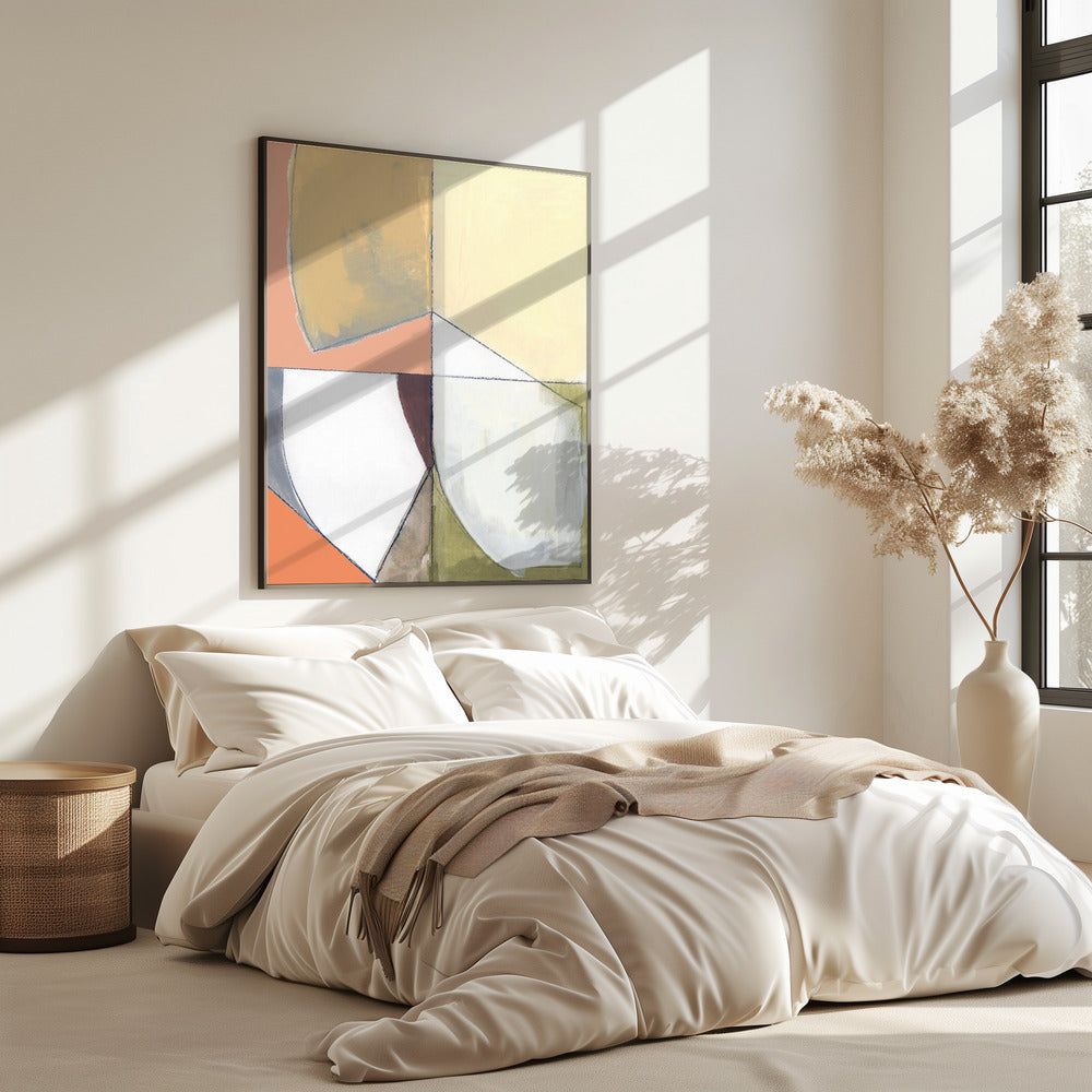 Altrosa Gelb Abstrakt Nr. 1 Kunstdruck | Poster