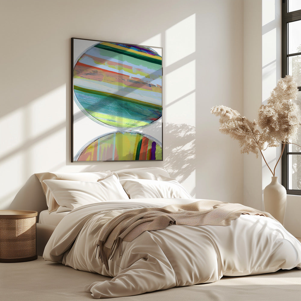 Abstract Stripes & Circles No 1 | Poster