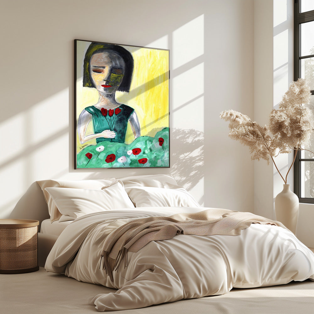 Dame im Garten | Poster