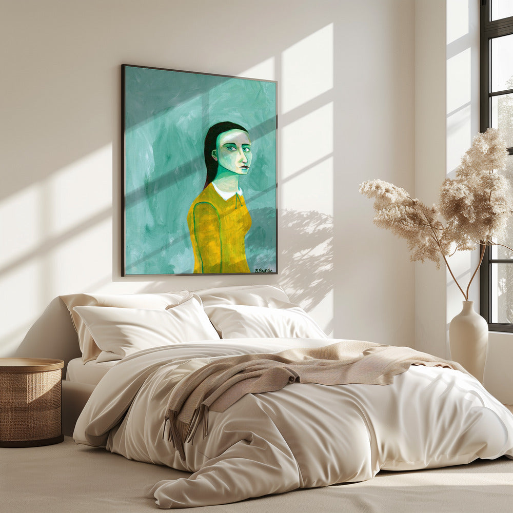 Dame im gelben Kleid | Poster