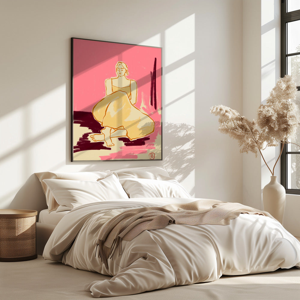 Seated Figure In A Flowing Dress | Poster