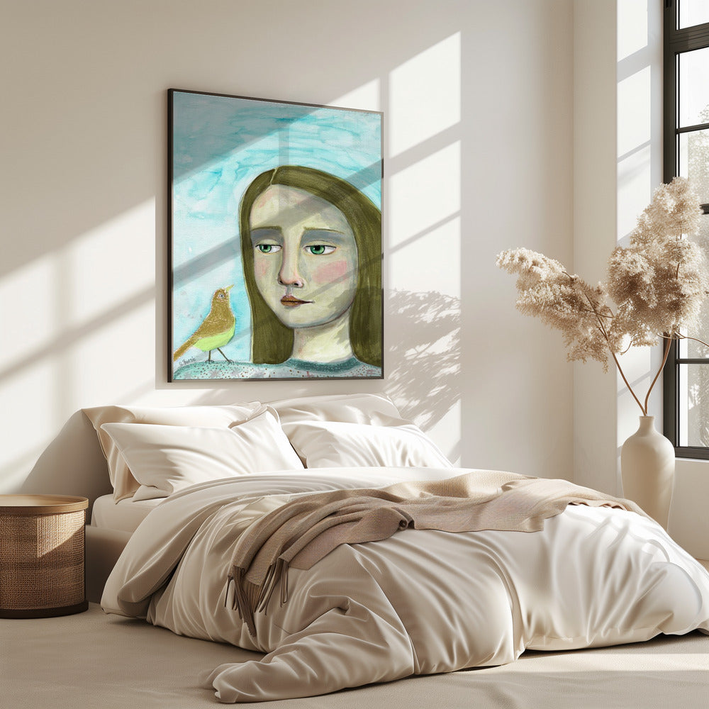 Dame und Vogel | Poster