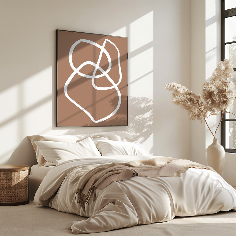 Abstrakte Linien Mokka | Poster