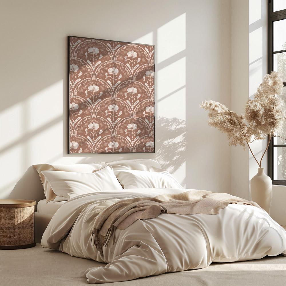 Boho Orchideenfliesenmuster | Poster