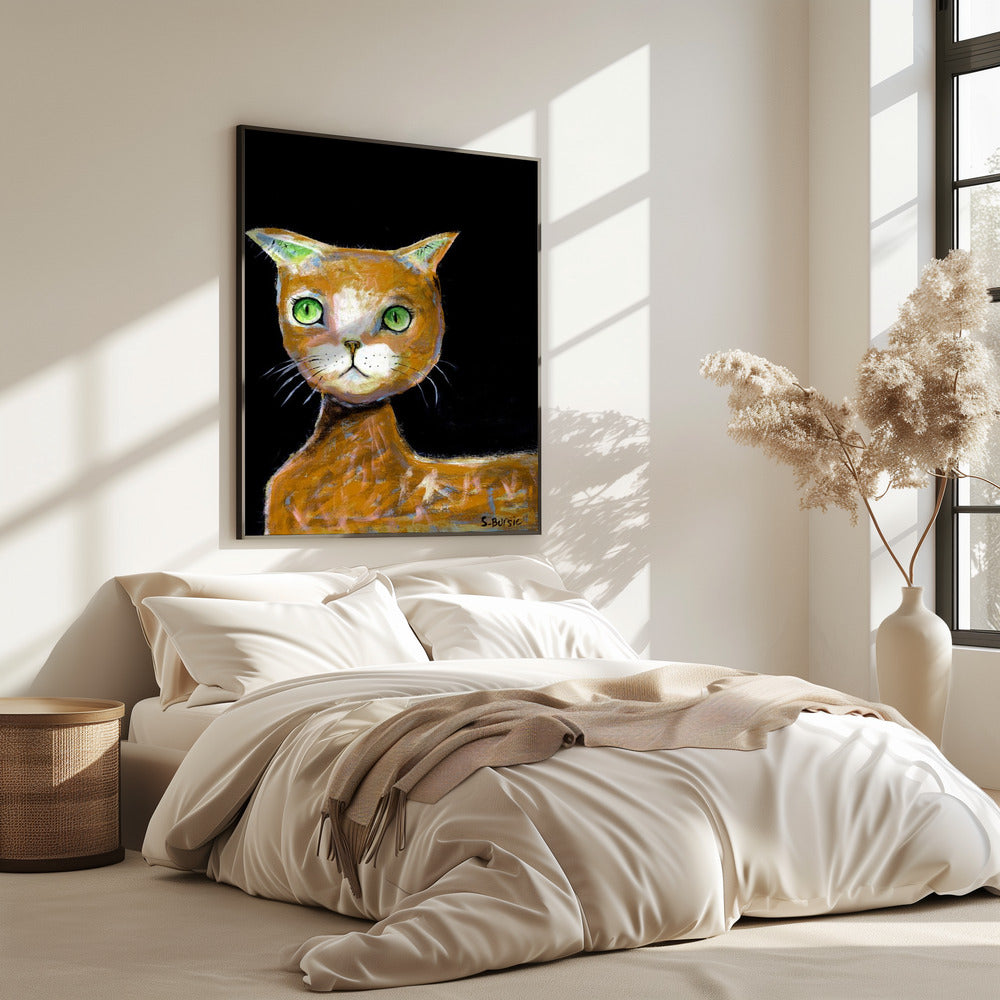 Die braune Großaugenkatze | Poster