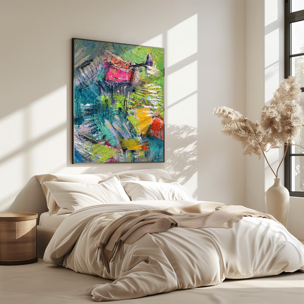 Expressionistisches buntes abstraktes Poster