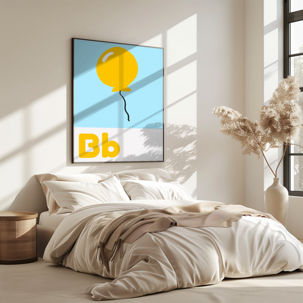 Gelber Ballon-Schwebeposter | Poster